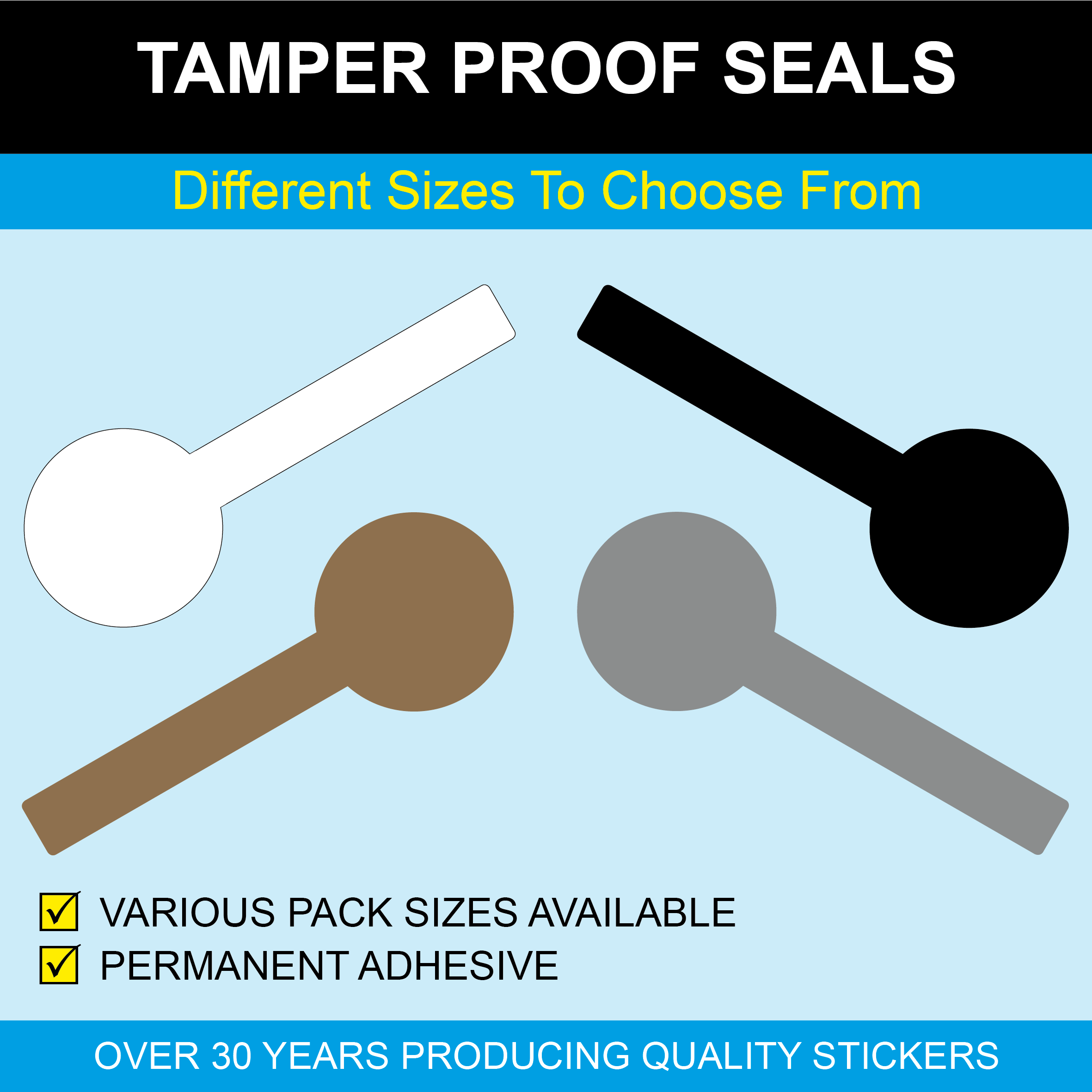 Lollipop Shaped Tamper Proof Seals