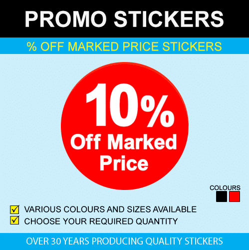 10% 25% 50% Sale Price Stickers Labels Percent Off Stickers for