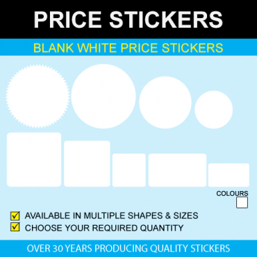 Blank White Price Stickers