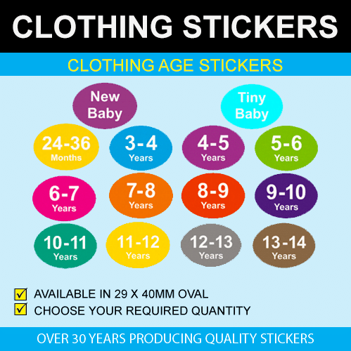 Clothing Age Stickers