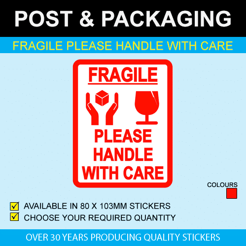 Fragile - Please Handle With Care Postage Stickers