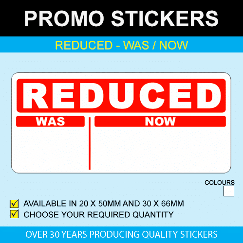 now  Price Point Stickers 500 Bright Red 20 x 50mm REDUCED was Sticky Labels 