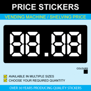 thumbnail image 2 of 12-Pack 25-Cent Vending Machine Price Stickers - For Vendstar, Candy, Gumball Machines 2 of 5