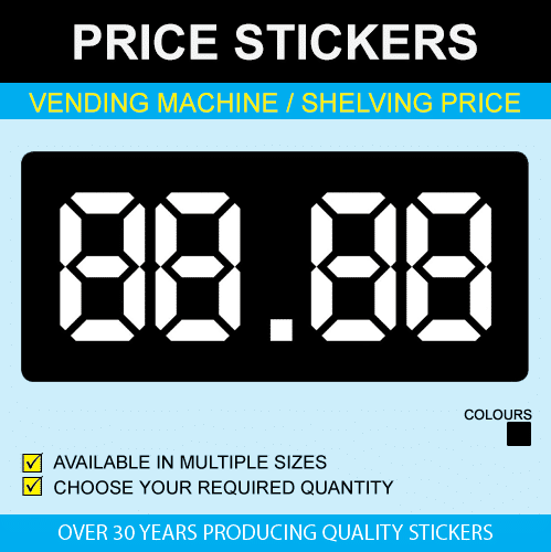 Free Ship! 55 CENTS PRICE LABELS 25 SNACK VENDING MACHINE 50 