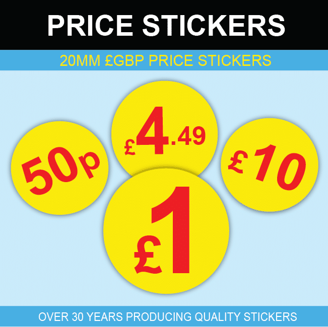 1000 20mm % Off Marked Price Stickers Red 40%