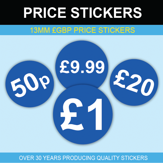 13mm £ Red Price Stickers 