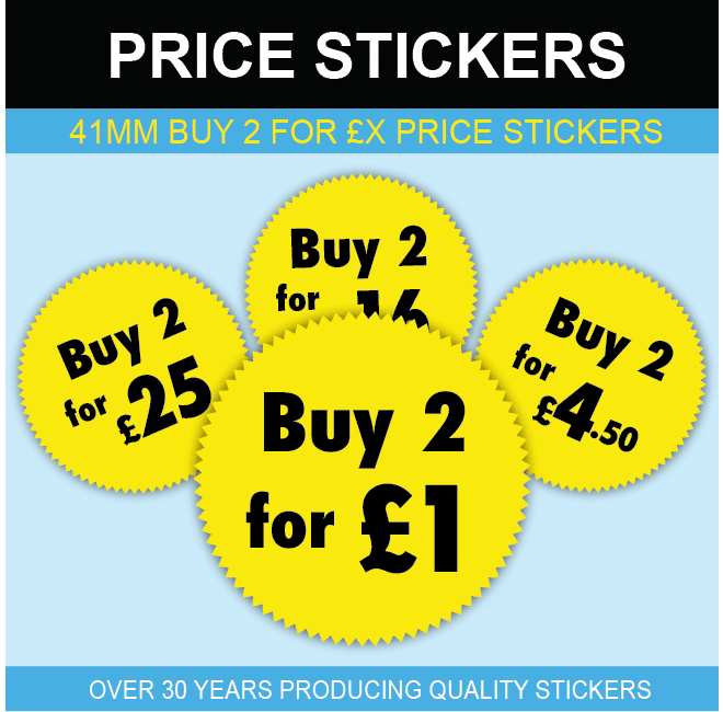 Buy X for £X Multi Buy Price Stickers Red 200 2 for £3 30mm