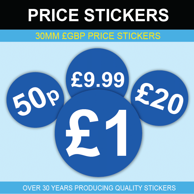 £10 20mm Pink Price Point Stickers / Shop Sticky  Swing Tag Labels £1 £5 £2 