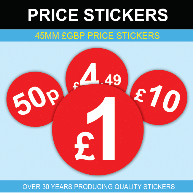 /£1.50 13mm 500 /£ Gold Price Stickers