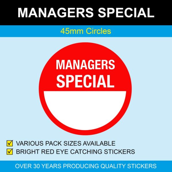 Managers Special - Price Stickers