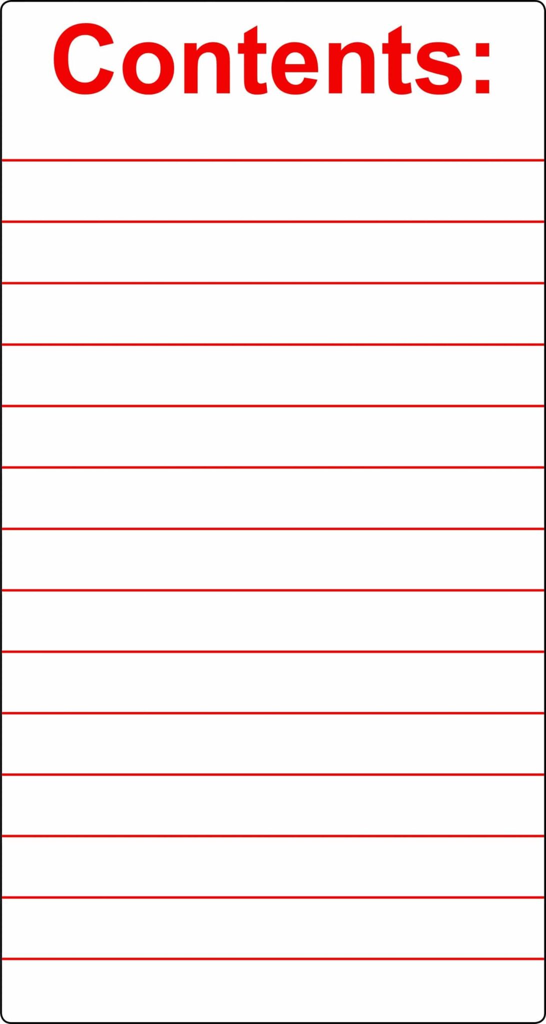 Bright Red Contents Stickers
