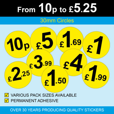 30mm Permanent Price Stickers - Website