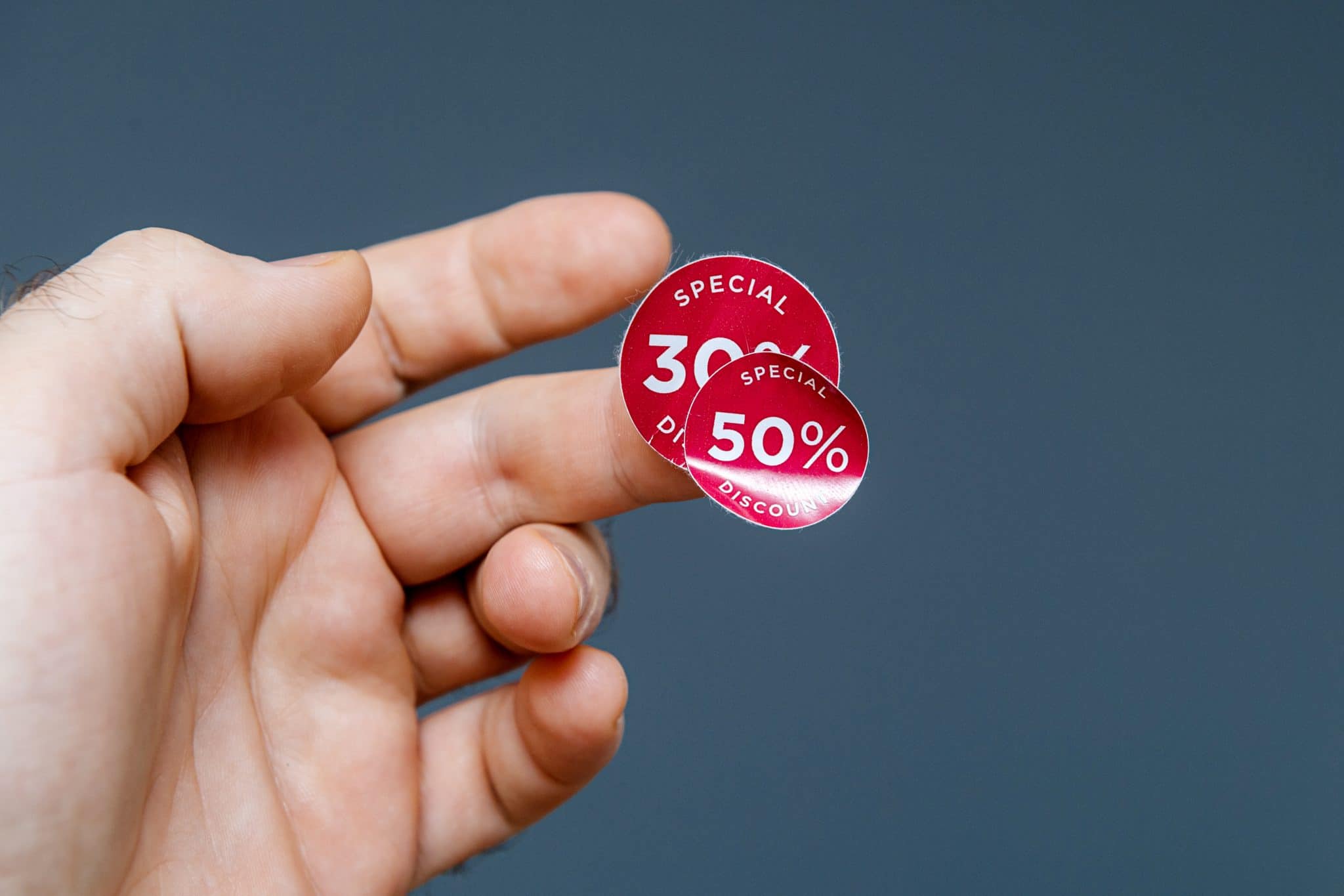 30mm Bright Red Reduced To Clear Sale Price Stickers Sticky Swing Tag Labels 