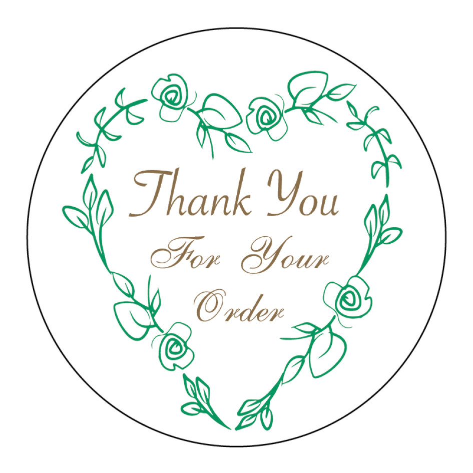 Thank You For Your Order Floral Heart - Design 22